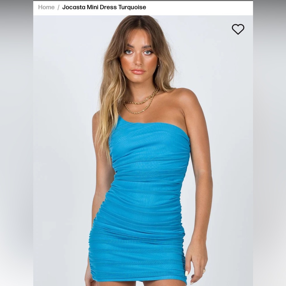 PRINCESS POLLY Jocasta Mini Dress Turquoise